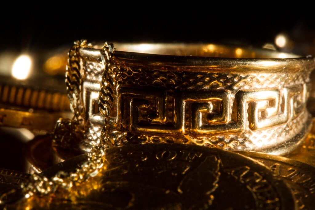 Jewels and gold coins