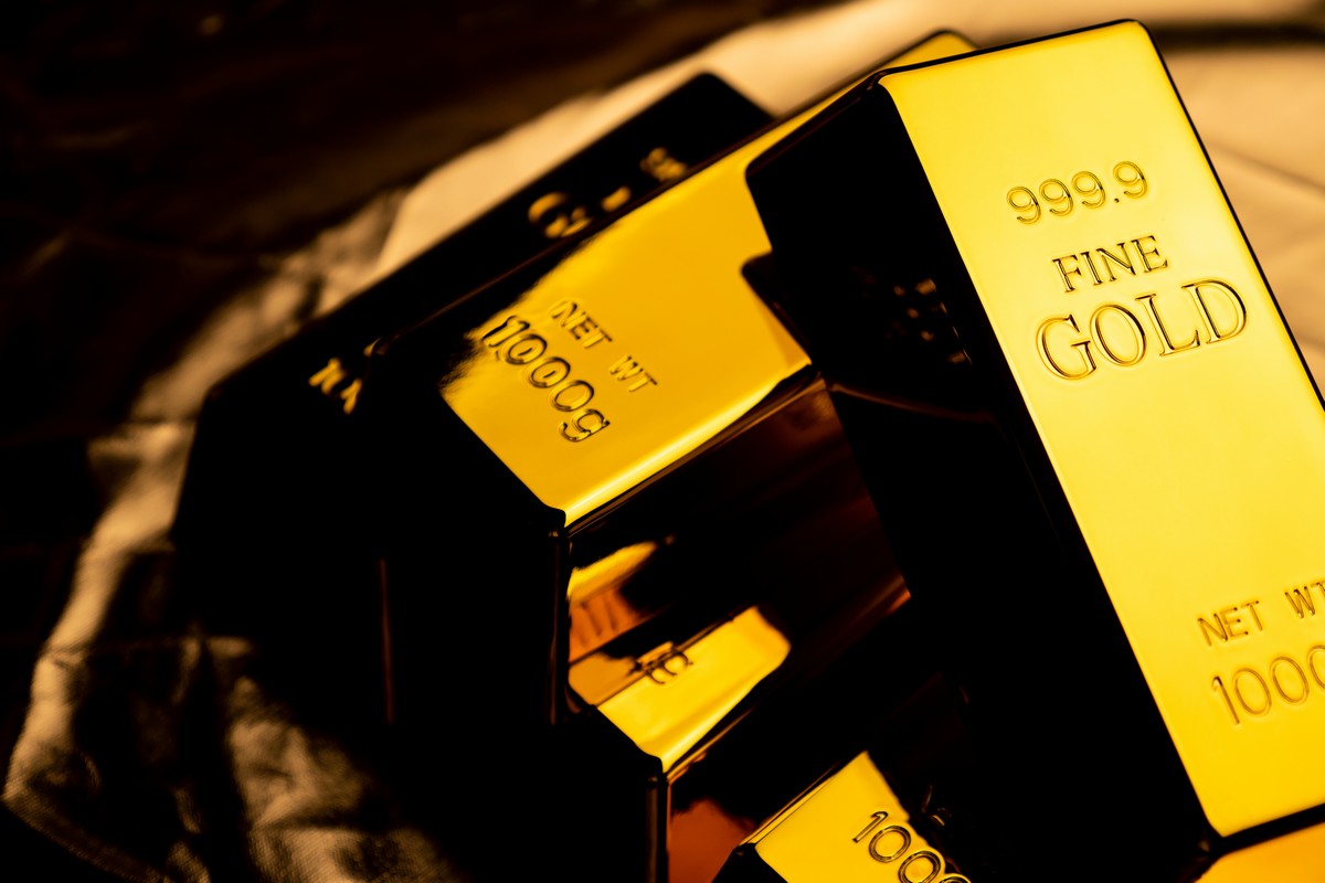 Close up of gold bars